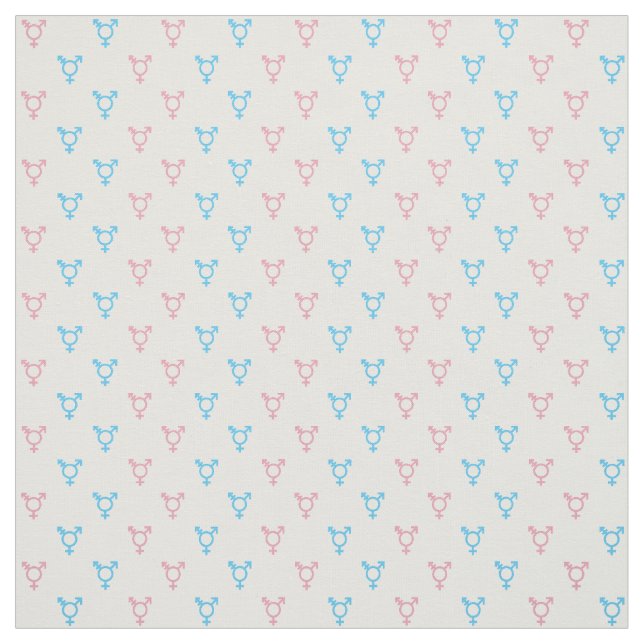 Transgender Symbol Pattern | Blue and Pink Fabric (Swatch)