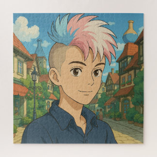 Transgender with Mohawk Anime Person | LGBTQIA+ Jigsaw Puzzle