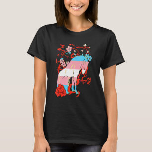 Transgender Wolf Flower Transsexual Flag Lgbtq Tra T-Shirt