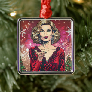 Transgender Woman Festive Christmas   Metal Tree Decoration