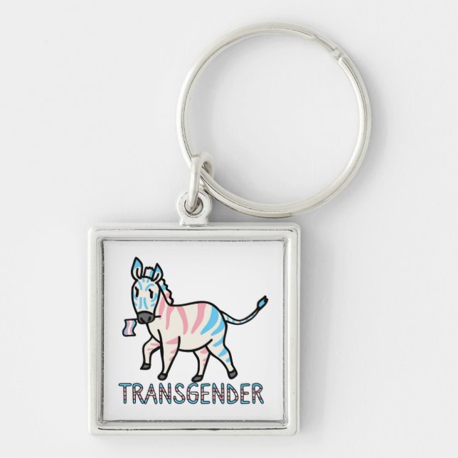 Transgender Zebra Key Ring (Front)