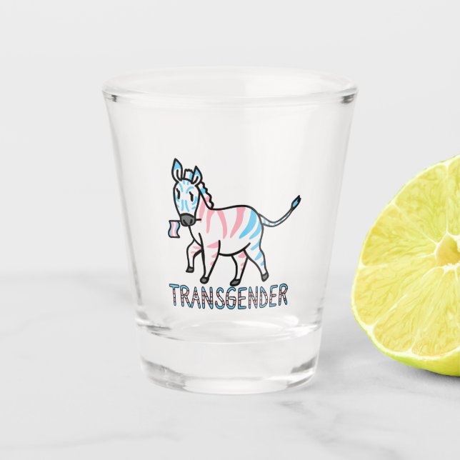 Transgender Zebra Shot Glass (Front)