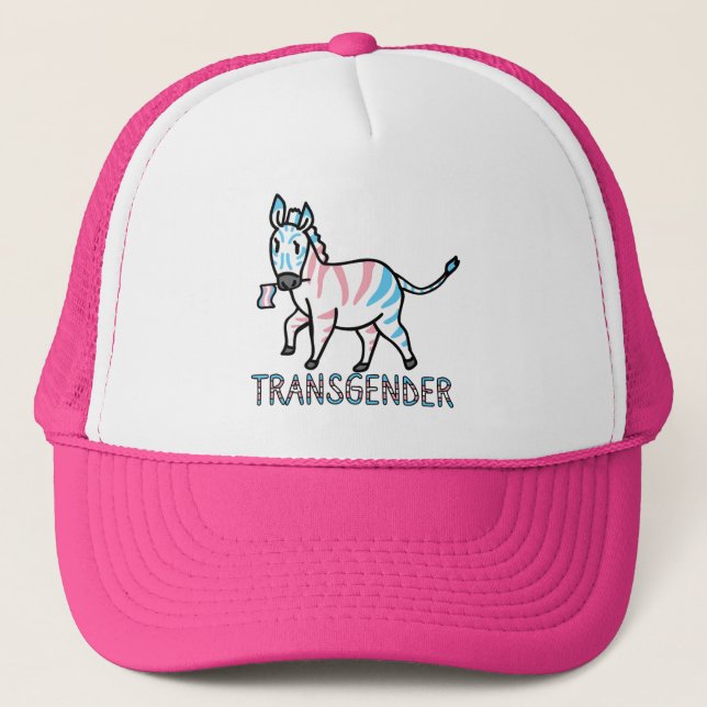 Transgender Zebra Trucker Hat (Front)