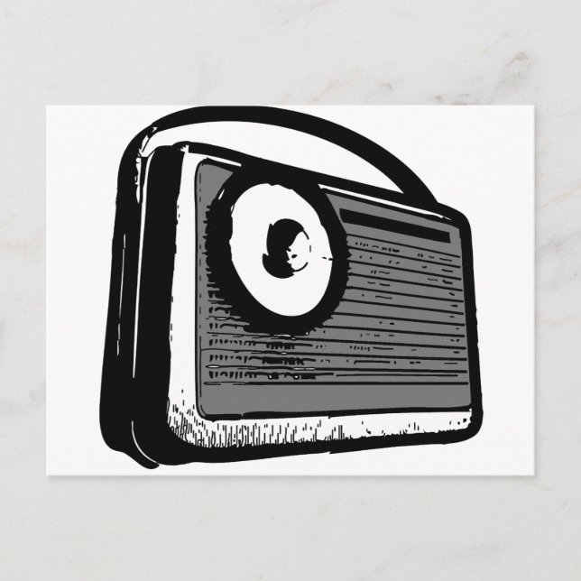 TRANSISTOR RADIO PORTABLE POSTCARD (Front)
