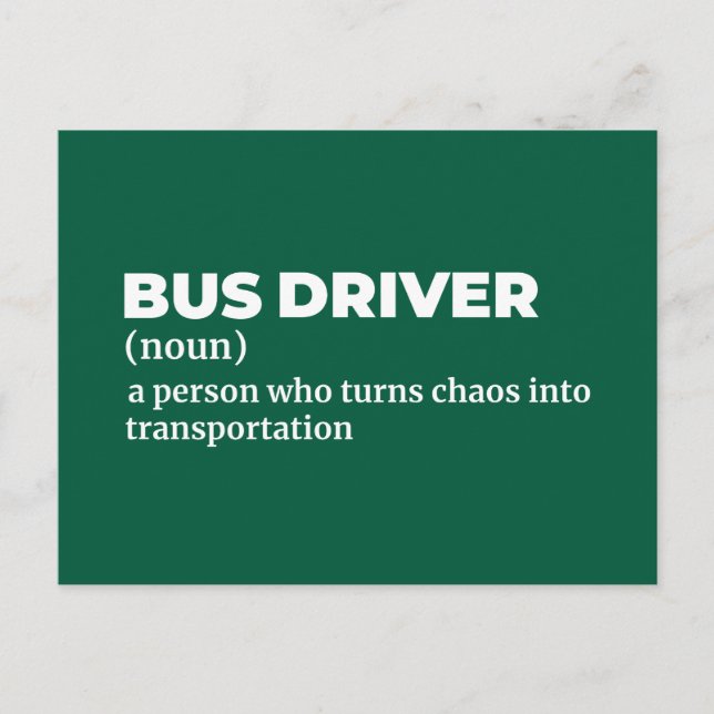 Transit Driver Funny Definition Postcard (Front)