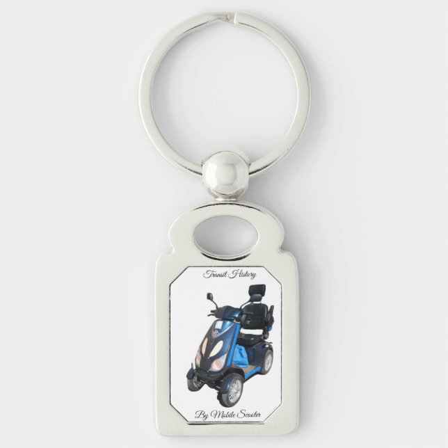Transit History by Mobile Scooter Metal Keychain (Front)