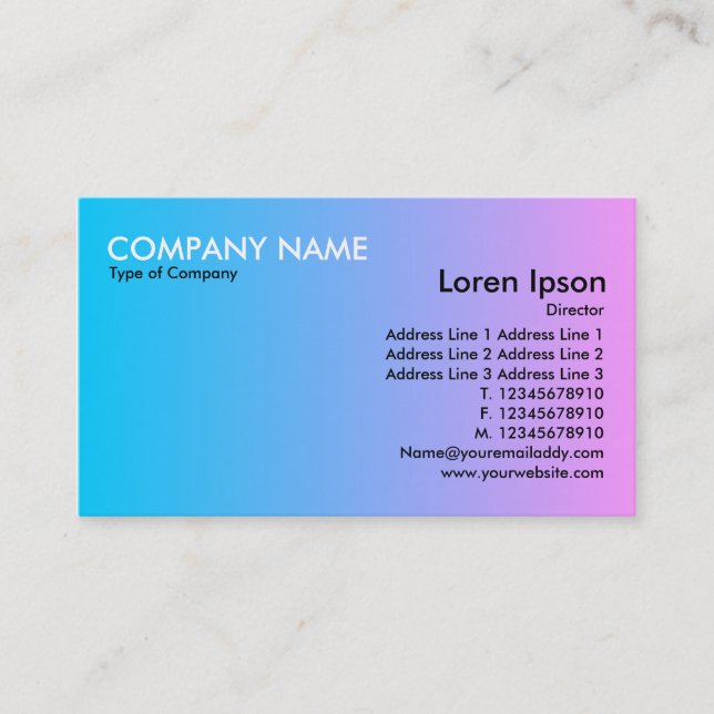 Transition - Blue to Pink Business Card (Front)