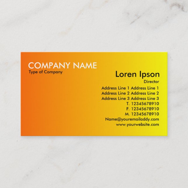 Transition - Orange to Yellow Business Card (Front)