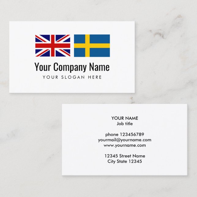Translation services English Swedish translator Business Card (Front/Back)