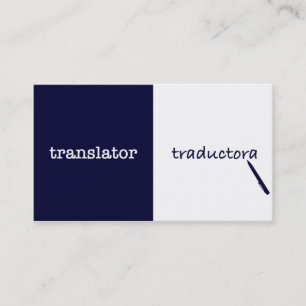 Translator English - Spanish Feminine Business Card