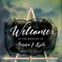 Translucent Black Watercolor Wedding Welcome