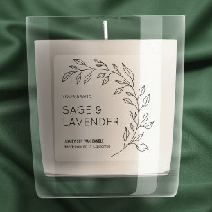 Translucent Botanical Simple Candle Jar 3x3 Label
