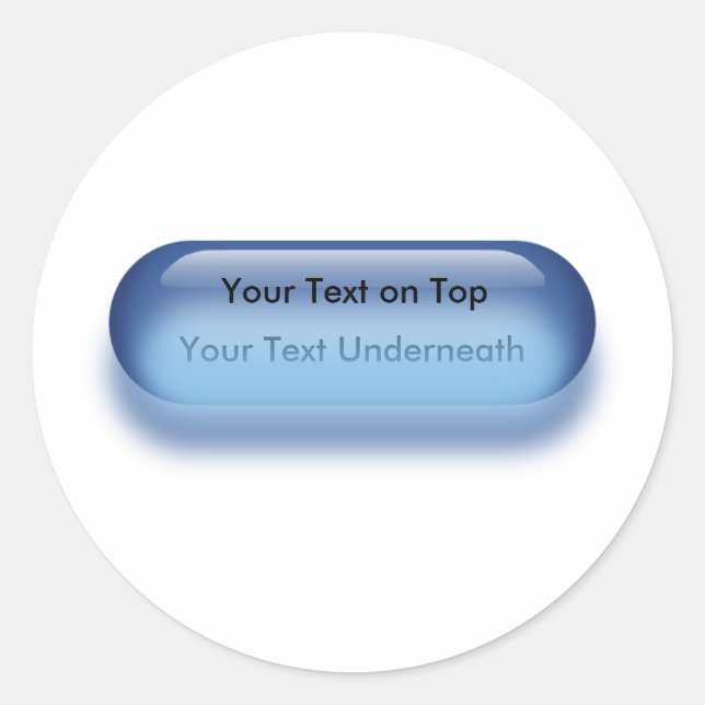 Translucent button in blue badge sticker (Front)