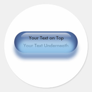 Translucent button in blue badge sticker