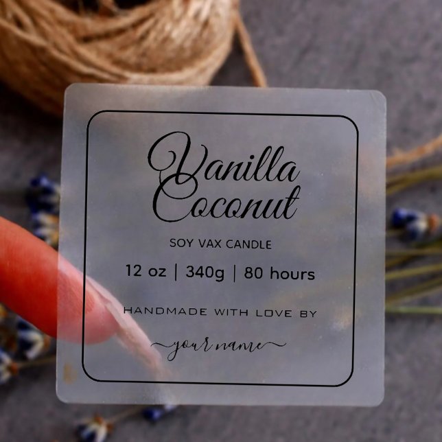 Translucent Clear Custom Candle Labels (Creator Uploaded)