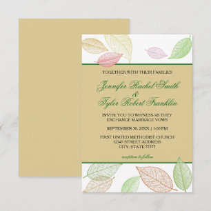 Translucent Fall Leaves - 3X5 Wedding Invitation