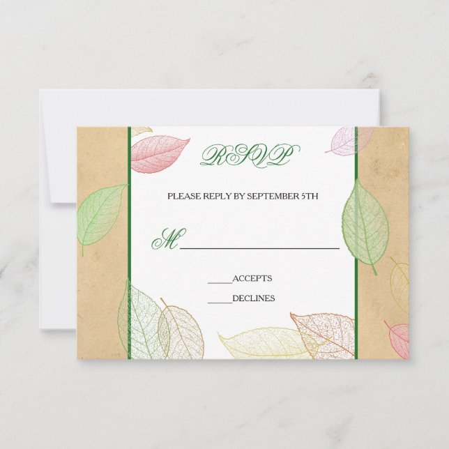 Translucent Fall Leaves - RSVP Card (Front)
