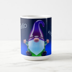 Translucent Glass Gnome Figurine with Custom Name Coffee Mug
