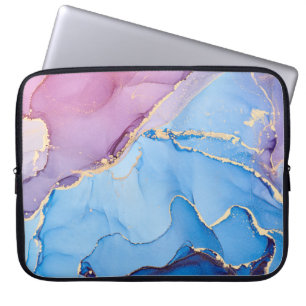 Translucent Hues Fluid: Alcohol Ink Abstract Laptop Sleeve