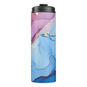 Translucent Hues Fluid: Alcohol Ink Abstract Thermal Tumbler