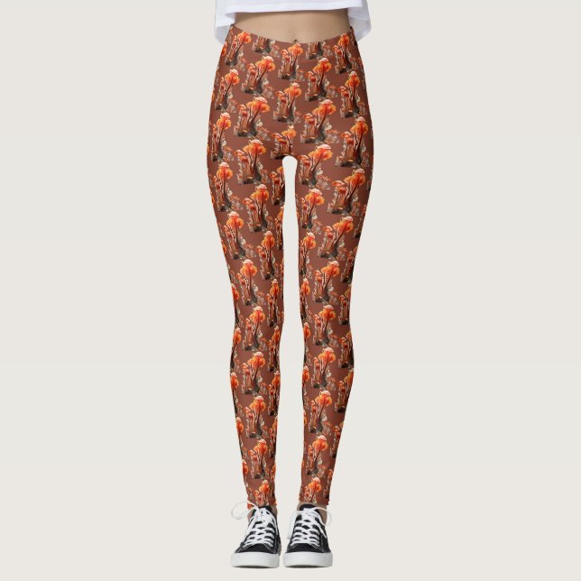 Translucent Mushrooms on Customised Modern Tight Leggings (Front)