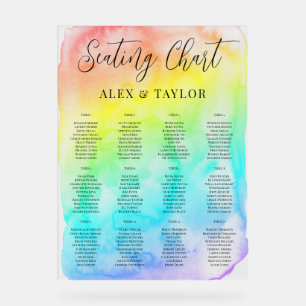 Translucent Rainbow Ombre LGBTQ Seating Chart