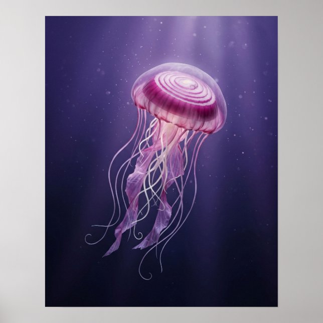 Translucent Red Onion Jellyfish  Poster (Front)