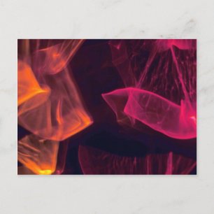Translucent red-orange wisps postcard