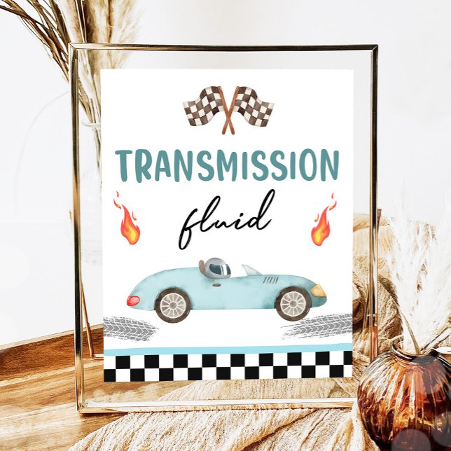 Transmission Fluid Race Car Two Fast Birthday  Poster (Creator Uploaded)