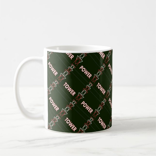 Transmission Tower and Power Line Pattern Coffee M Mug (Left)