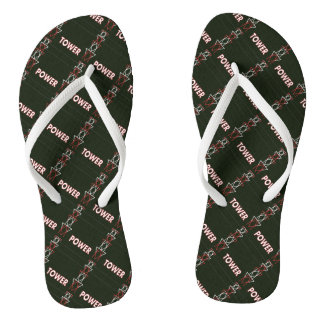 Transmission Tower and Power Line Pattern Jandals