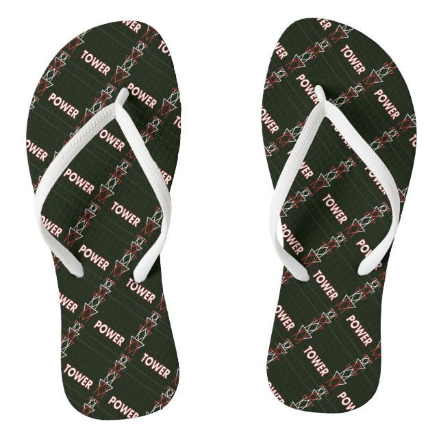 Transmission Tower and Power Line Pattern Jandals (Footbed)