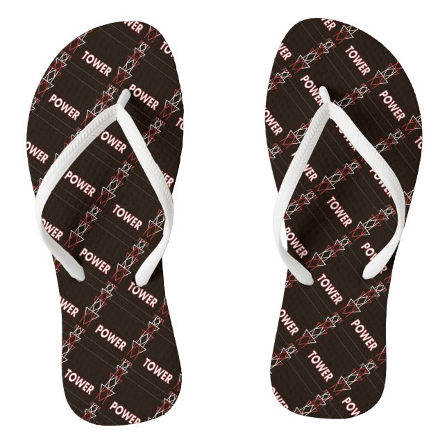 Transmission Tower and Power Line Pattern Jandals (Footbed)