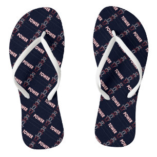 Transmission Tower and Power Line Pattern Jandals