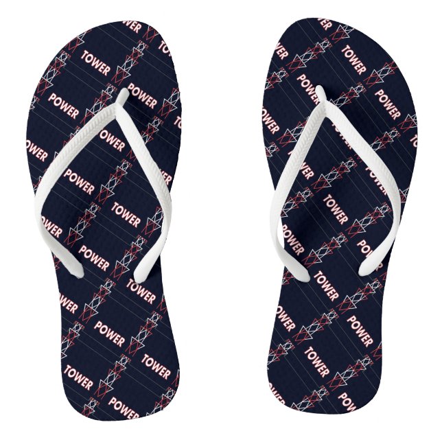 Transmission Tower and Power Line Pattern Jandals (Footbed)