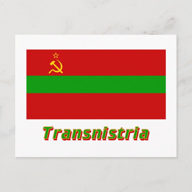Transnistria Flag with Name Postcard (Front)