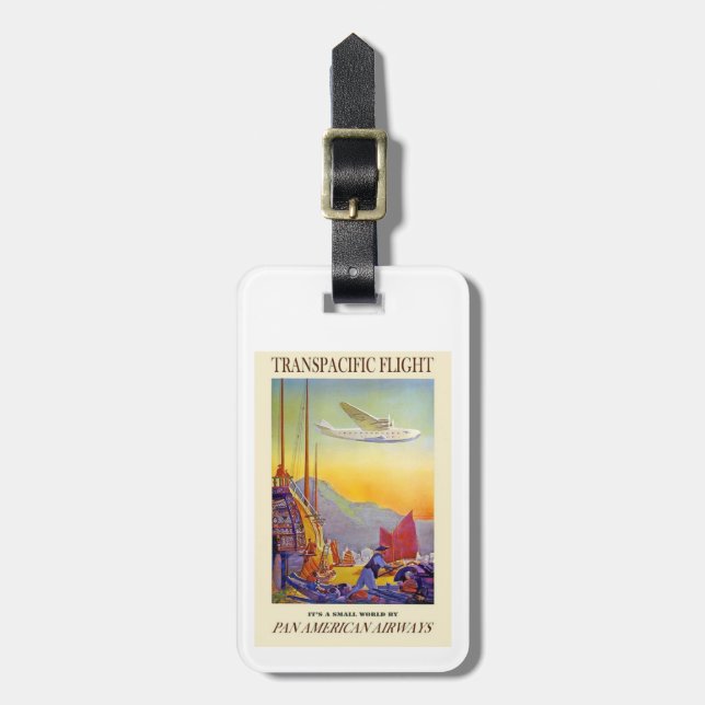 Transpacific Flight, Asia, Vintage, Luggage Tag (Front Vertical)
