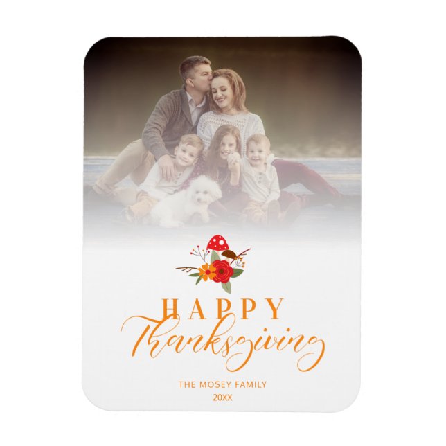 Transparency Happy Thanksgiving Family Photo Magnet (Vertical)