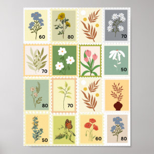 Transparens digital print colourful pastel stamps