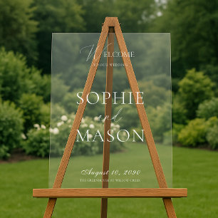 Transparent Acrylic Wedding Welcome Sign