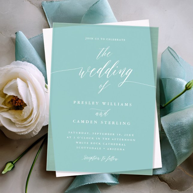 Transparent Aqua Acrylic Wedding Invitation Card (Creator Uploaded)