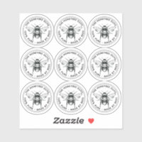Transparent Bee Label for candles, jars & windows