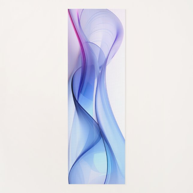 Transparent blue and lavender forms yoga mat (Front)