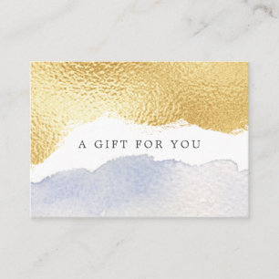 transparent blue faux foil gift certificate