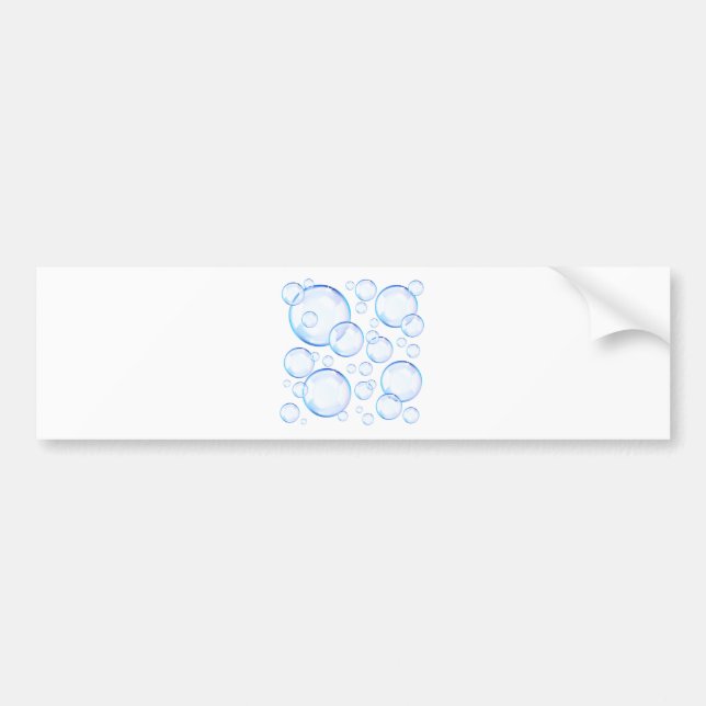 Transparent blue soap bubbles bumper sticker (Front)