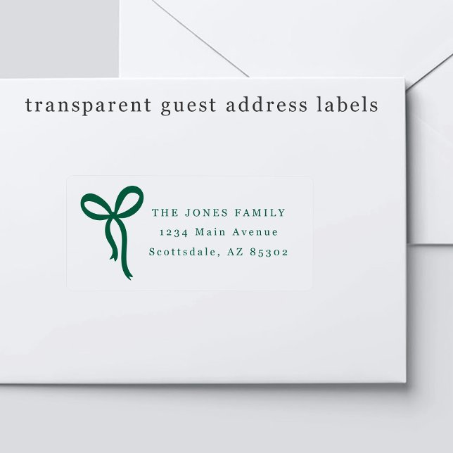 Transparent Bow Wedding Guest Address Labels (Creator Uploaded)