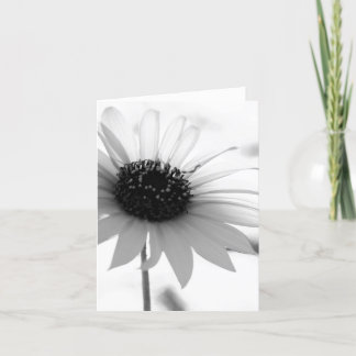 Transparent BW Flower Note Card