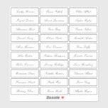 Transparent classic elegant script guest names<br><div class="desc">Modern minimalist wedding guest names sticker with Stylish classic script name,  simple and elegant. Can be used on place cards for wedding and any other event. Available in Clear and White.</div>