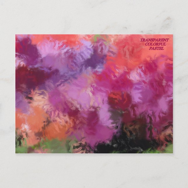 TRANSPARENT COLORFUL PASTEL POSTCARD (Front)