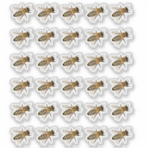 Transparent Crawling Honeybees Realistic Sticker